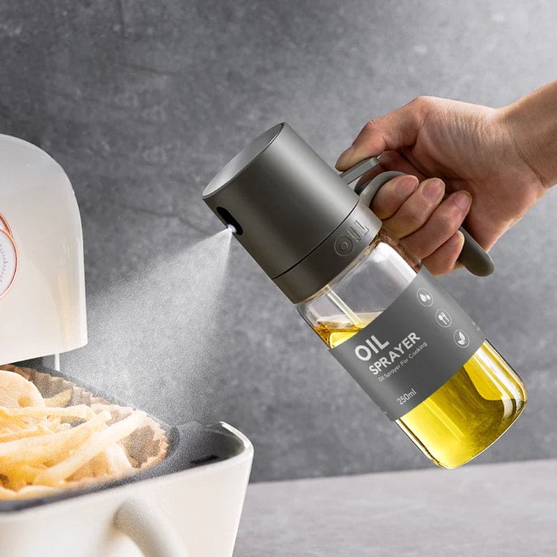 2in1 Oil Sprayer Glass Bottle for Cooking Anti-leakage Olive Oil Storage Bottle for BBQ Air Fryer Salad Steak Kitchen Supplies