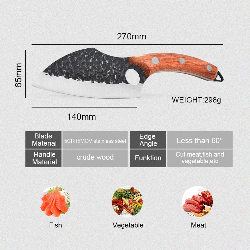 Handmade Stainless Steel Chef Knife Forged Kitchen Knives